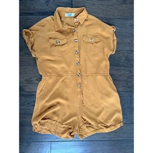 Julia Cotton Utility Romper Short Sleeve Small
